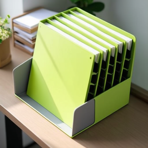 PAGNA TREND Organizador de escritorio de cartón verde claro con 12 compartimentos laminados de polipropileno para archivación DIN A4 - Product Image 3