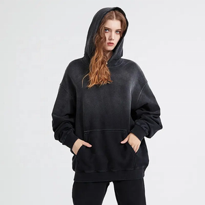 Ropa de calle Unisex Heavy Washed Dark Grey Sudadera con capucha en blanco 420gsm Acid Wash Oversized Men Heavyweight Vintage Jumpers Pullover Hoodie - Product Image 3