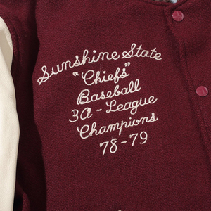 Abrigo de hombre Hip Hop Vintage toalla bordado Tweed cosido Pu cuero Parkas suelta Varsity chaqueta hombres - Product Image 4