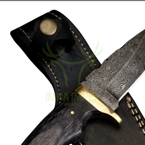 Cuchillo de caza Bowie de acero de Damasco hecho a mano, cuchillo de Camping multiusos para exteriores de alta calidad con funda - Product Image 5