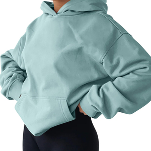 Nuevo estilo de fábrica, venta al por mayor, otoño e invierno, liso, en blanco, informal, de talla grande, Jersey, ropa de calle transpirable de Invierno para mujer - Product Image 2