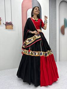 Lanzamiento del Nuevo Zain Exports: Tela Moderna para Lehenga Choli Festiva, 100% Algodón, con Trabajo GAMTHI, Reversible, para Diwali/Bodas - Product Image 3