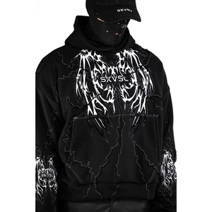 Personnalisé Hommes 100% Fibre de Bambou French Terry Hiver Brodé Poids Lourd Surdimensionné Goutte Épaule Streetwear Pull À Capuche - Product Image 4
