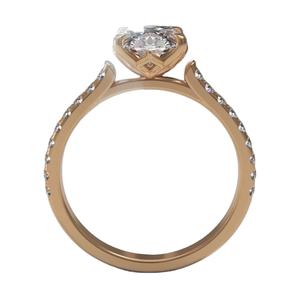 Anillos de compromiso de boda de oro rosa de Ley de 18 quilates al por mayor corte ovalado con piedras preciosas de moissanita natural certificadas por IGI tamaño de 9mm - Product Image 1