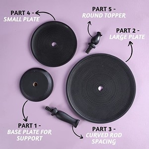 Support à Desserts à 2 Niveaux en Bois Noir Fait Main Design Texturé Moderne Robuste pour Cupcakes Gâteaux Collations Parfait pour la Décoration - Product Image 2