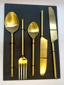 Haute qualité portabilité en acier vente ensemble de salle à manger de luxe nouvel or argent acier inoxydable couverts en métal miroir or - Product Image 2