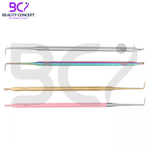 Meilleure vente peigne court outils de séparation des cils en acier inoxydable outils de levage à pointe incurvée pour la coiffure des cils couleur crème - Product Image 3