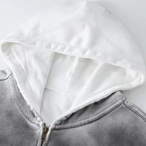 Wholesale basic cotton blended Streetwear Washed <b>Vintage</b> Hooded Sweatshirt <b>Zip</b> <b>Up</b> breathable <b>Hoodie</b> Long-sleeved Tie dye <b>Hoodie</b> - Product Image 3