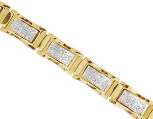 Personalize Jewelry Classic Style S925 Sterling Silver Yellow Gold Plated Square Design Moissanite Diamond <b>Bracelet</b> Gift for <b>Men</b> - Product Image 2