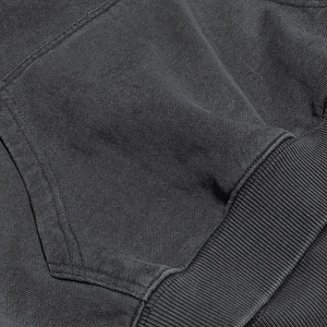 Más vendidos Boxy Fit Cropped Puff estampado gráfico 600G algodón Fleece Stone Wash sudaderas con capucha negras - Product Image 5
