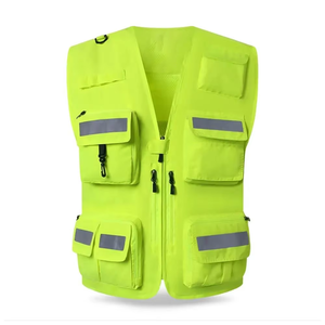 2024 nuevo Hi Vis ropa de trabajo reflectante chaleco de seguridad chaqueta de seguridad de malla de algodón con logotipo personalizado OEM Color sólido - Product Image 1