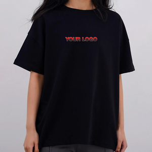 OEM/ODM 100% algodón de gran tamaño de peso pesado Boxy Fit camisetas personalizadas DTG impreso Logo transpirable Hip Hop camiseta para mujer - Product Image 1