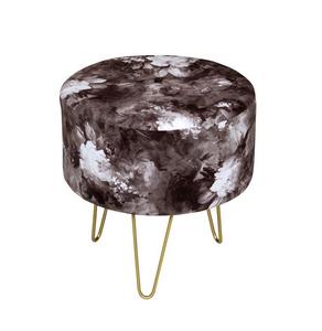 Pouf en velours pour chambre à coucher en tissu avec motif floral utilisé dans les tabourets de courtoisie Pouf rond pour chambre de luxe à très bon prix - Product Image 6