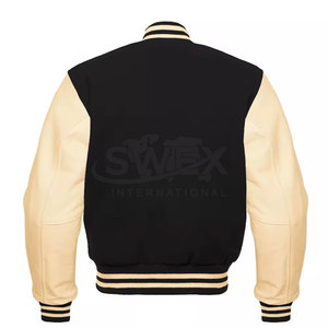 Chaqueta de invierno cálida de manga de cuero para hombre con logotipo personalizado, chaqueta de invierno con manga de cuero y letras - Product Image 2