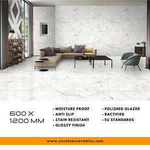 Importación directa de baldosas de cerámica para suelos de porcelana de mármol esmaltado rectificado de La India 60x120 Interiores Carreaux de pared pulidos completos - Product Image 4