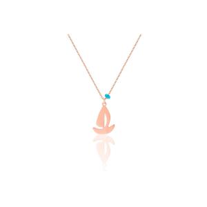 Collier pendentif élégant en argent sterling 925 avec design de voilier Azuris, fabriqué en Turquie - Product Image 2