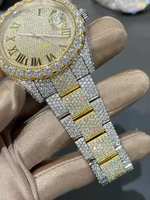 Montre pour homme artisanale automatique, style business, testeur de diamants, couleur D, VVS, mouvement mécanique, cadran en verre, moissanite