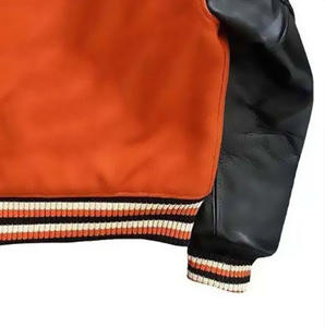 Streetwear avec logo personnalisé veste Varisty brodée de haute qualité bombardier d'hiver en cuir polaire veste universitaire Letterman pour hommes - Product Image 5