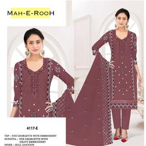 Traje Palazzo de Alta Calidad para Mujer, Diseño Moderno, Estilo Étnico Indio-Pakistaní, para Bodas, con Tela Georgette Sintética y Dupatta - Product Image 1