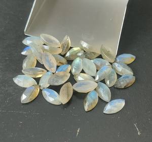 Piedra lunar de labradorita natural al por mayor, piedras preciosas sueltas con reverso plano de 2x4mm-15x30mm para la fabricación de joyas - Product Image 5