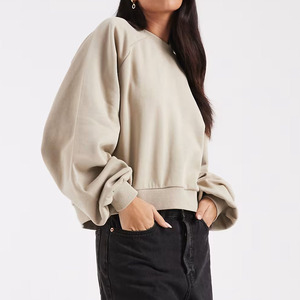 Sudadera de Tela Suave de Mezcla de Algodón, Material Transpirable y Cómodo, Sudadera Holgada de Manga Larga para Mujer, Modelo 2026 - Product Image 2