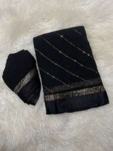 ผ้าไหมซาตินคุณภาพพรีเมียมหลากสี แบบเต็มตัว ทรงพลิ้ว งานปักเลื่อมด้ายปักลายสำหรับชาวอินเดีย - Product Image 2