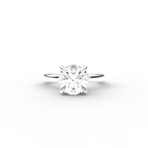 IGI Certified Round Cut Lab Grown Diamond Solitaire Engagement Ring in <b>Solid</b> 925 Sterling <b>Silver</b> - Product Image 1