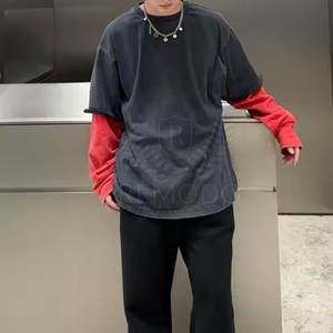 Camiseta de doble capa para mujer, Material de algodón y poliéster, camiseta de doble capa para mujer, camiseta de doble capa de estilo único para mujer - Product Image 5