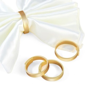 Ensemble de 4 ronds de serviette en métal de luxe accessoire de table de fête de Noël de mariage accessoire de porte-serviettes de cuisine - Product Image 4