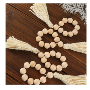 Perle de bois porte-anneau de serviette mariage maison Table à manger fête article décoratif meilleure vente vente rond de serviette - Product Image 4