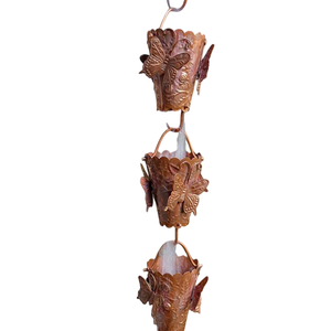 Cadena de Lluvia Decorativa de Metal Antiguo de Cobre con Diseño de Vieira para Jardín, Hogar y Exteriores - Product Image 4