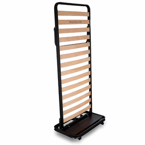 EVERGREENWEB Lit simple pliant vertical 80x190 cm avec matelas en mousse à mémoire de forme de 12 cm, oreiller inclus, housse amovible, sommier à lattes en bois - Product Image 3