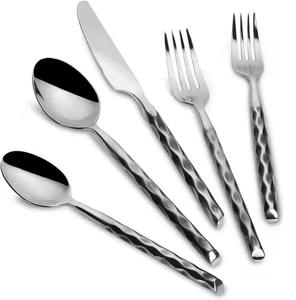 Ensemble de couverts en acier inoxydable au design moderne, fourchette, couteau, cuillère pour hôtel, restaurant, table à manger - Product Image 2