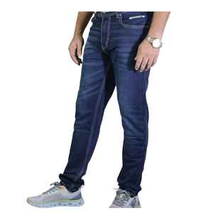 Pantalones largos de mezclilla rectos de talla grande para hombre, logotipo personalizado informal de alta calidad, 98% algodón, 2% Spandex, Color personalizado - Product Image 2