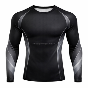 เสื้อรัดรูปแขนยาวแบบ Rash Guard รับผลิตแบบ OEM/ODM ปริมาณสั่งซื้อขั้นต่ำน้อย รับทำโลโก้ พิมพ์ลายดิจิตอล ผ้าสแปนเด็กซ์/ไนลอน แห้งเร็ว มีตัวอย่างสินค้าให้ดู - Product Image 2