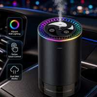 Diffuseur d'huiles essentielles intelligent pour voiture, humidificateur Vortex, commande tactile, ultra silencieux, arrêt automatique, deux modes de diffusion, aromathérapie pour voiture et maison