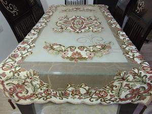 Ensemble de meubles de salle à manger turque classique table à manger élégante avec 8 chaises avec chemin de table brodé au design royal - Product Image 2