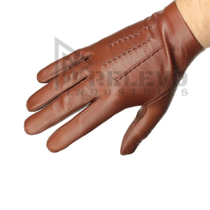 Gants de conduite classiques en cuir avec doublure en peau de chèvre tricotée, fonction tactile, doigts complets, respirants, légers, antidérapants - Product Image 3