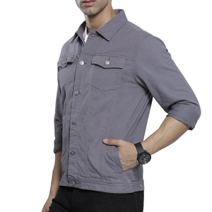 Chaquetas de hombre de lona transpirable de último diseño con logotipo personalizado y tamaño regular de color para ropa informal al por mayor y estilo moderno - Product Image 5