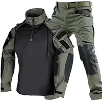 Uniforme d'Extérieur Tactique Résistant à l'Usure – Ensemble T-Shirt, Capuche et Pantalon pour Hommes – Vêtements de Chasse Airsoft Paintball