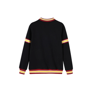 Pull en molleton haut de gamme Elite pour femme, col rond, rayures rouges et jaunes signature |   Coupe-vent écologique pour l'hiver |   Style Confortable - Product Image 6