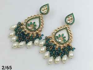 Derniers bijoux indiens de créateurs en gros de boucles d'oreilles jhumka Kundan nouvelles collections pour la collection de boucles d'oreilles élégantes pour femmes 2024 - Product Image 4