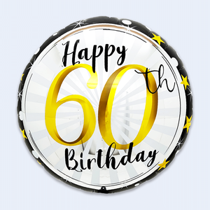 Ballon Joyeux Anniversaire 60 Ans 45x53cm Décoration de Fête Lot de 12 Pièces - Product Image 1