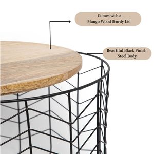 Canasta de Alambre para Frutas con Tapa de Madera, Color y Tamaños Personalizables, Ecológica, para Hogar y Hoteles, Uso en Cocina - Product Image 2