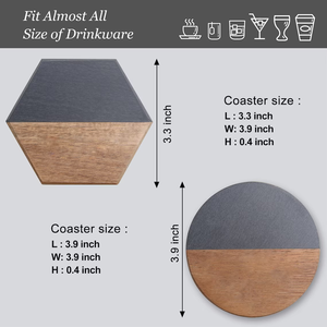 Juego de posavasos de resina con soporte con diseños abstractos de colores claros y efecto mármol, ideal para uso doméstico o de regalo - Product Image 6