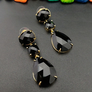 Boucles d'oreilles bohèmes en améthyste colorée pour femmes, bijoux ethniques faits à la main avec des pierres précieuses - Product Image 3