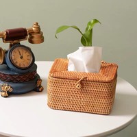Nouvel article : Housse de boîte à mouchoirs unique en rotin tressé, porte-serviettes, décoration de fête, accessoires de table, cuisine Vietnam TUYET