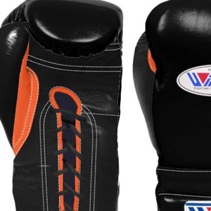 Gants de boxe à lacets Winning, noir et orange, cuir véritable, gants de boxe professionnels pour l'entraînement, le sparring et les combats, qualité professionnelle, 8 oz, 10 oz - Product Image 5