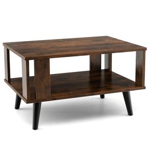 Table basse de centre industriel en bois foncé personnalisé OEM pour salon prix d'usine Table basse fournitures en vrac - Product Image 1