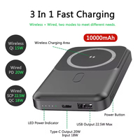 Batterie externe portable magnétique sans fil personnalisée PD22.5W à charge rapide 5000mAh/10000mAh avec support pour iPhone 16/15